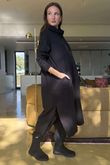 Scuba Stretch Funnel Neck Cocoon Dress Black /21=